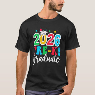 Camiseta Graduado Pré-K 2026 Turma de Graduação Pré-Escolar