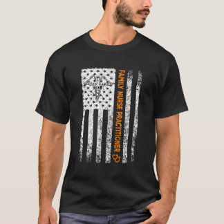Camiseta Graduador De Enfermeiro Familiar Flag Fnp Nursing