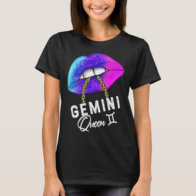 Camiseta Graduated Purple Blue Gemini Queen May or June Wom (Frente)