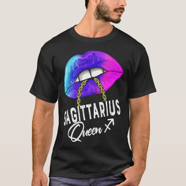 Camiseta Graduated Purple Blue Sagittarius Queen November D (Frente)