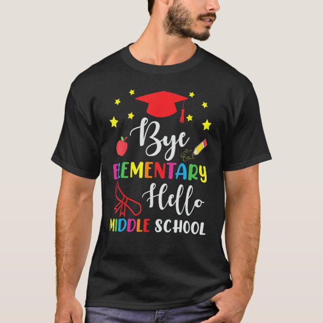 Camiseta Graduation Bye Elementary Hello Middle School For  (Frente)
