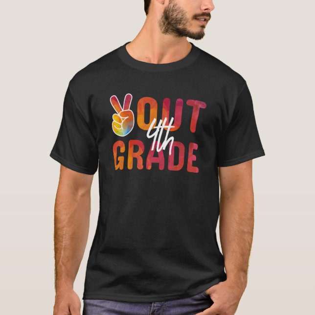 Camiseta Graduation Peace Sign Out 4th Grade Last Day Of Sc (Frente)