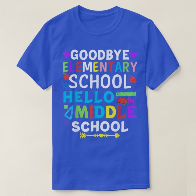 Camiseta Graduation Shirt for 5th Grader Goodbye Hello Midd (Frente do Design)