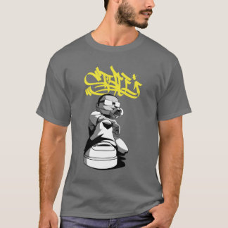 Camiseta Graf artista com texto amarelo
