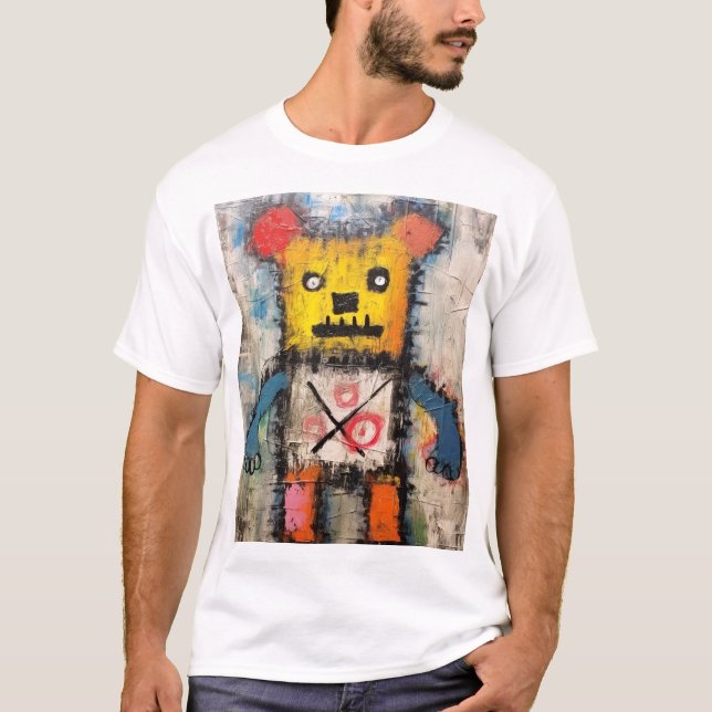 Camiseta Graffiti Bear Brushstroke painting art  (Frente)