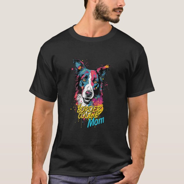 Camiseta Graffiti Border Collie Mom Mural Street Art Border (Frente)