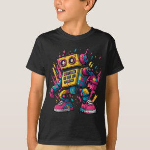 Camiseta Graffiti Bot – Robô de Desenho Urbano Colorido