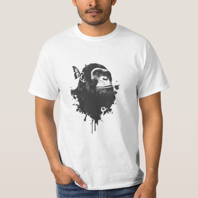 Camiseta Graffiti Chimpanzee Street Art Animal Portrait Urb (Frente)
