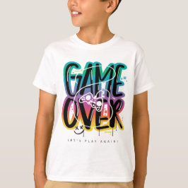 Camiseta Graffiti de joystick de game over gamer