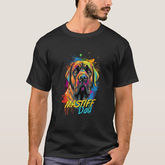 Camiseta Graffiti English Mastiff Dad Mural Street Art Mast (Frente)