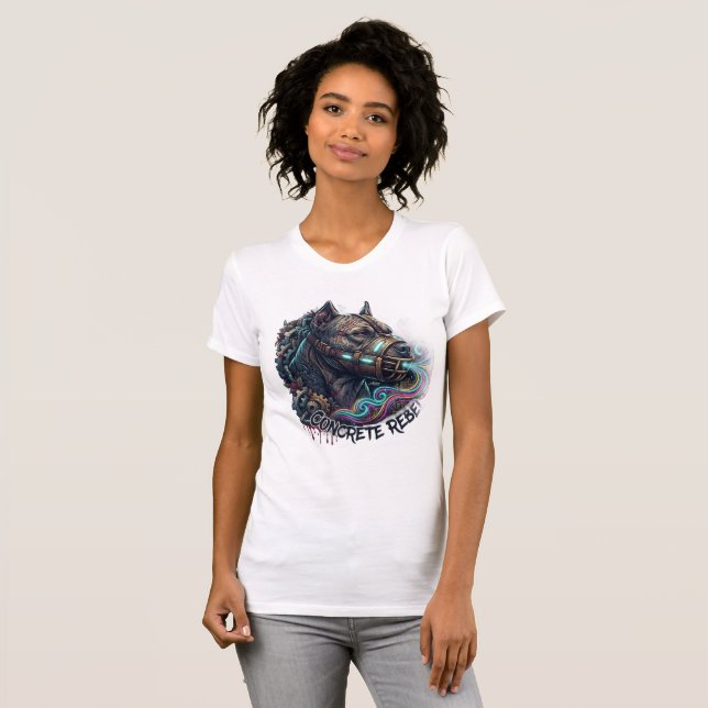 Camiseta Graffiti Pitbull Rebelde de Concreto (Frente Completa)