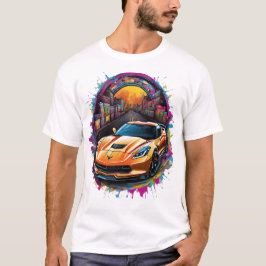 Camiseta Graffiti Sports Car Detail Men's T-Shirt