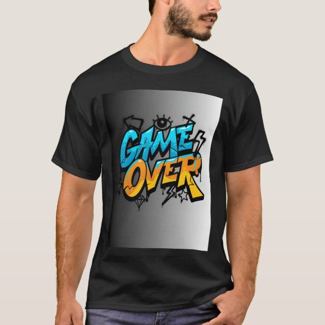 Camiseta Graffiti Style Game Over Illustration friends gift (Frente)