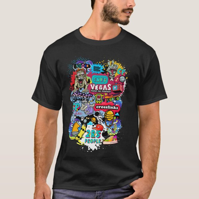 Camiseta Graffti trabalho de arte (Frente)