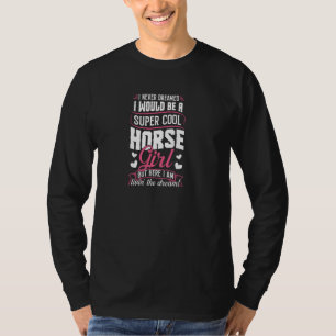 Camiseta Grafia Engraçada Ao Prato De Cavalo Para Mulheres