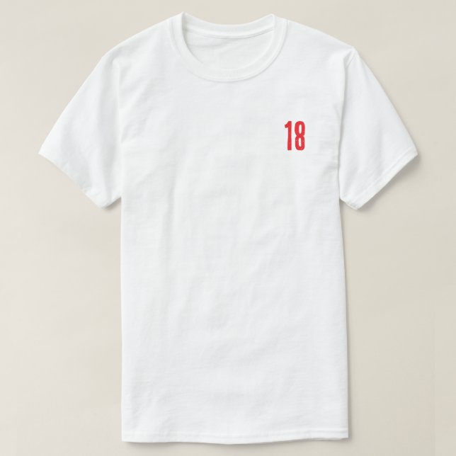 Camiseta Gráfica 18 com Experiência (Frente do Design)