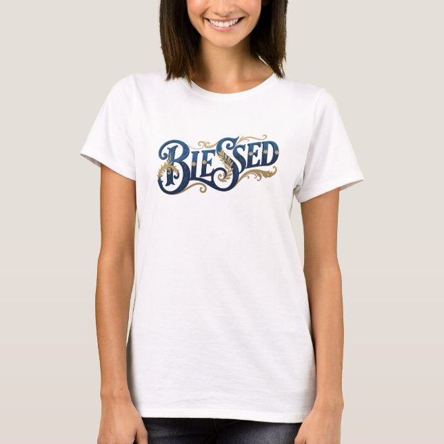 Camiseta Gráfica 2D BLESSED Expressiva (Frente)
