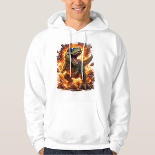 Camiseta Gráfica 3D Dinossauro Explosão de Fogo