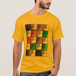 Camiseta Gráfica Abstrata de Bloco de Cor 