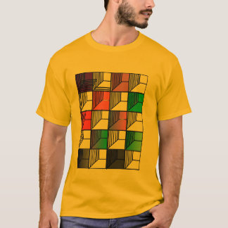 Camiseta Gráfica Abstrata de Bloco de Cor