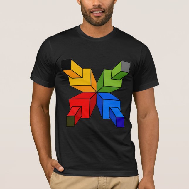 Camiseta Gráfica Abstrata de Estrela Geométrica Co (Frente)