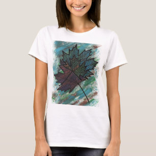 Camiseta Gráfica Abstrata de Folha de Bordo