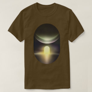 Camiseta Gráfica Abstrata de Paisagem de Ficção Ci