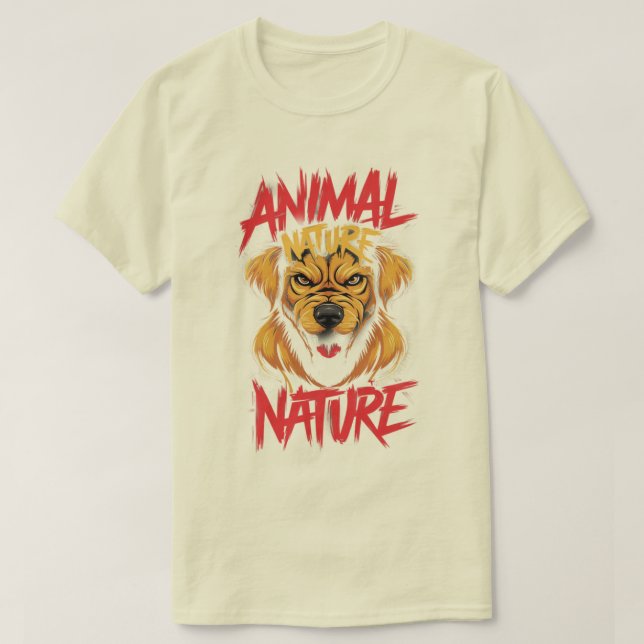 Camiseta Gráfica Agressiva da Natureza Animal (Frente do Design)