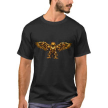 Camiseta Gráfica Águia Dourada Metálica Majestosa