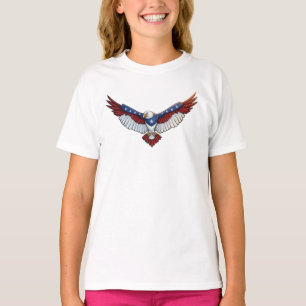 Camiseta Gráfica Águia Patriótica em Ascensão – Vermelho Br