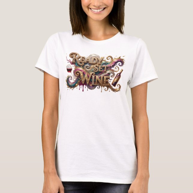 Camiseta Gráfica Artística Laranja READY SET WINE (Frente)