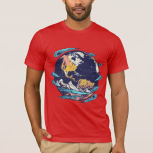 Camiseta Gráfica Artística Terra e Oceano