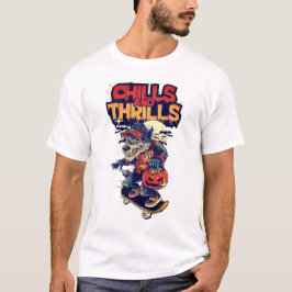 Camiseta Gráfica Assustadora de Halloween Chills &