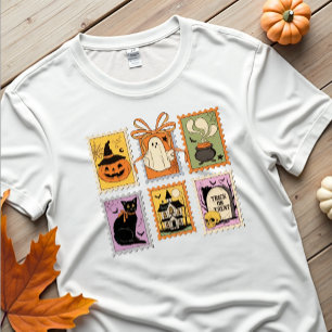 Camiseta Gráfica Assustadora de Selos de Halloween