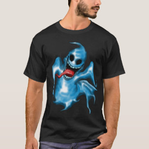 Camiseta gráfica assustadora do fantasma azul de H