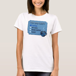 Camiseta Gráfica Azul CAFÉ PRIMEIRO SALVE O MUNDO 