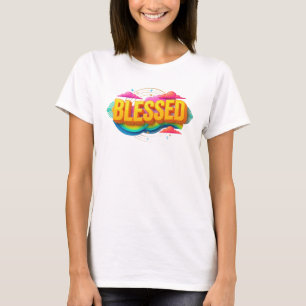 Camiseta Gráfica BLESSED na Moda