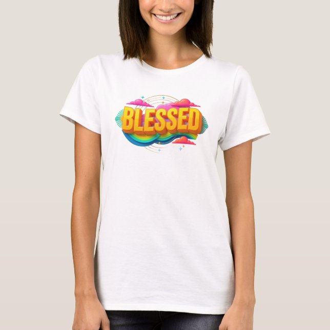Camiseta Gráfica BLESSED na Moda (Frente)