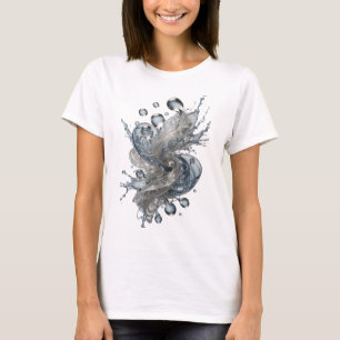 Camiseta Gráfica Bold Prata Espiral de Água