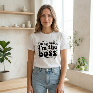 Camiseta Gráfica Boss Lady Camisa com Citação Sarc