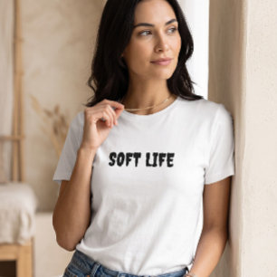 Camiseta Gráfica Branca Estética de Vida Suave M