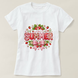 Camiseta gráfica branca fofa de verão