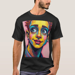 Camiseta Gráfica Caótica de Arte Pop Vibrante