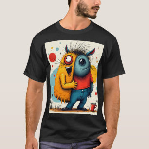 Camiseta Gráfica Caótica de Arte Pop Vibrante
