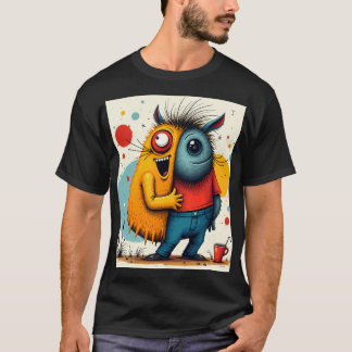 Camiseta Gráfica Caótica de Arte Pop Vibrante