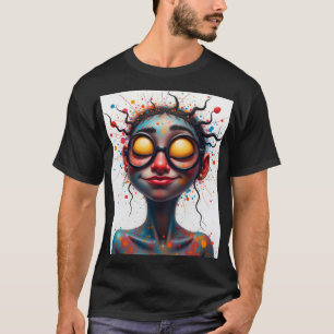 Camiseta Gráfica Caótica de Arte Pop Vibrante