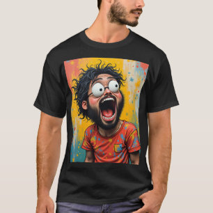 Camiseta Gráfica Caótica de Pop Art Vibrante