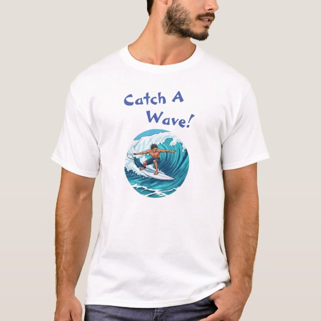 Camiseta Gráfica Catch-A-Wave Surfer (Frente)