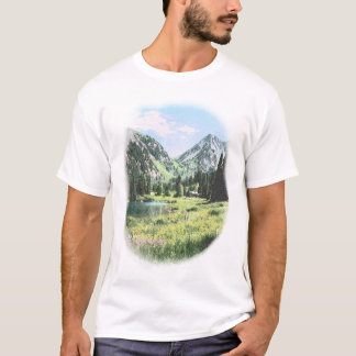 Camiseta Gráfica Cênica do Lago de Montanha Alpina Vintage