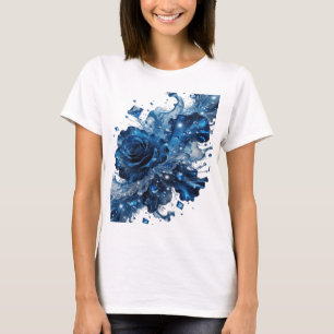Camiseta Gráfica Chic Prata ROSA AZUL COM CRISTAIS